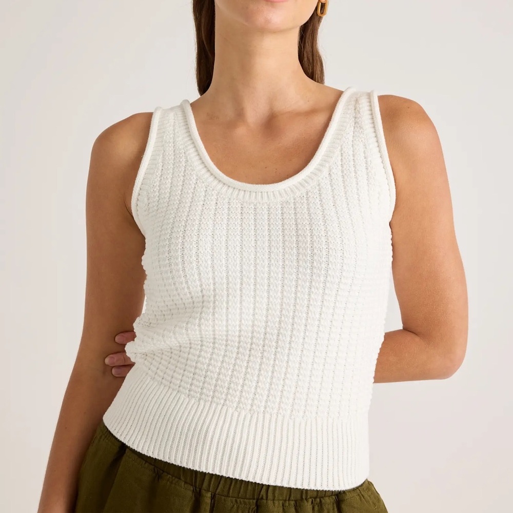Quince Ivory Knit Tank Top